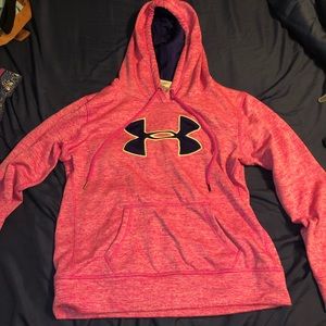 Pink and navy blue Under Armour sweatshirt
